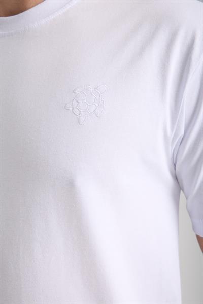 Erkek %100 Pamuk Relax Kaplumbağa Nakışlı T-Shirt