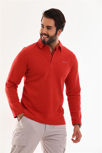 Polo Yaka Ottoman Uzun Kol T-Shirt
