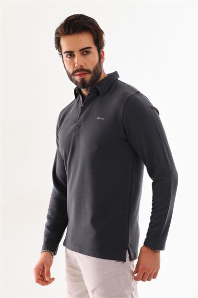 Polo Yaka Ottoman Uzun Kol T-Shirt