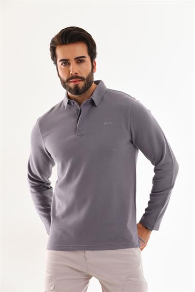 Polo Yaka Ottoman Uzun Kol T-Shirt