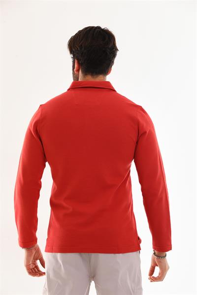 Polo Yaka Ottoman Uzun Kol T-Shirt