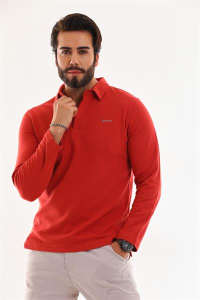 Polo Yaka Ottoman Uzun Kol T-Shirt