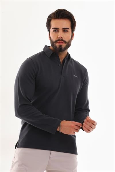 Polo Yaka Ottoman Uzun Kol T-Shirt