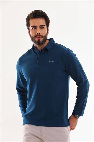 Polo Yaka Ottoman Uzun Kol T-Shirt