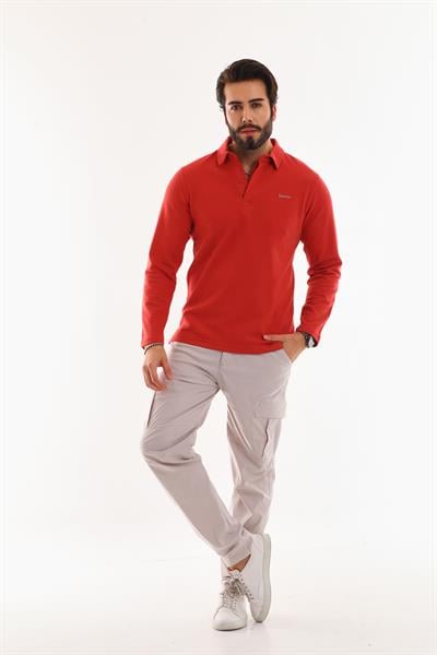 Polo Yaka Ottoman Uzun Kol T-Shirt
