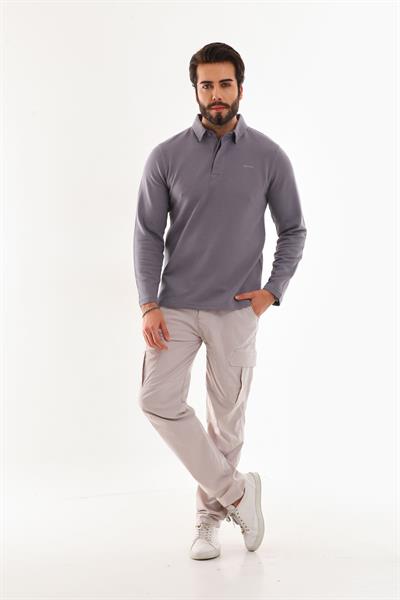 Polo Yaka Ottoman Uzun Kol T-Shirt
