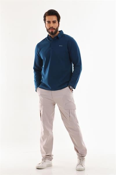 Polo Yaka Ottoman Uzun Kol T-Shirt