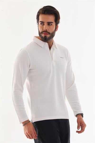 Polo Yaka Ottoman Uzun Kol T-Shirt