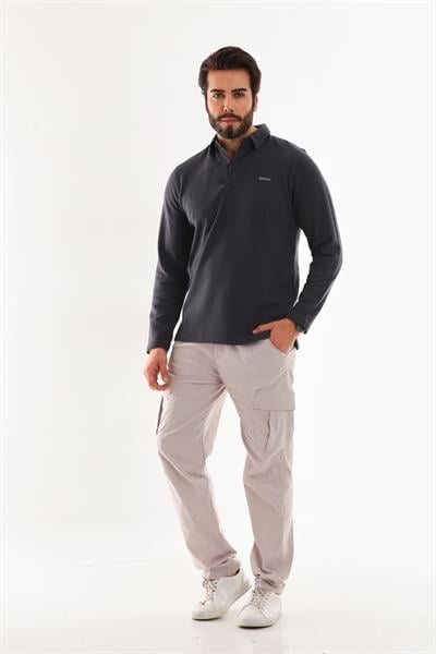 Polo Yaka Ottoman Uzun Kol T-Shirt