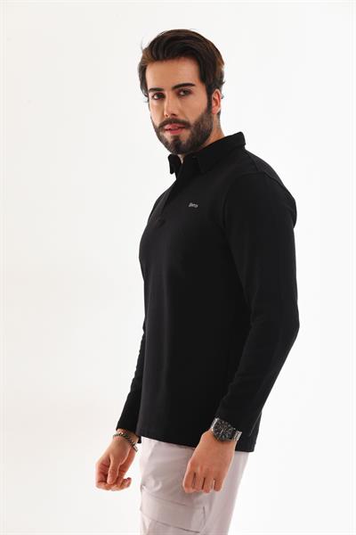 Polo Yaka Ottoman Uzun Kol T-Shirt
