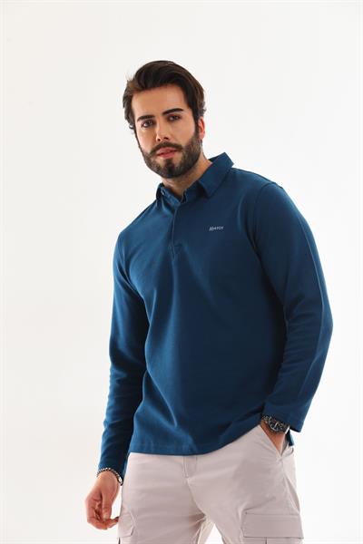 Polo Yaka Ottoman Uzun Kol T-Shirt