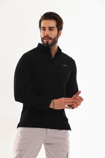 Polo Yaka Ottoman Uzun Kol T-Shirt