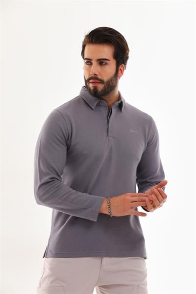Polo Yaka Ottoman Uzun Kol T-Shirt