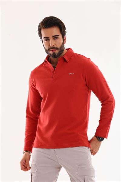 Polo Yaka Ottoman Uzun Kol T-Shirt