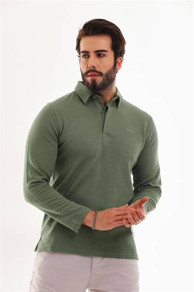Polo Yaka Ottoman Uzun Kol T-Shirt