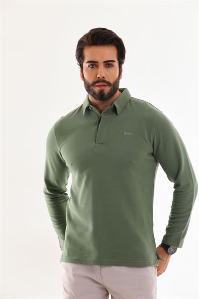 Polo Yaka Ottoman Uzun Kol T-Shirt