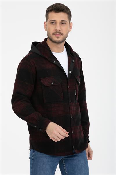 Sabit Kapşonlu Oduncu Gömlek