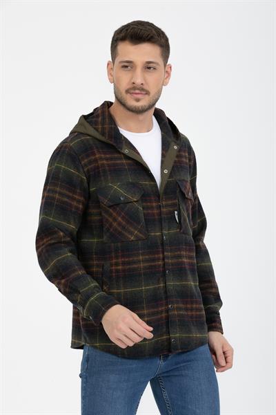 Sabit Kapşonlu Oduncu Gömlek