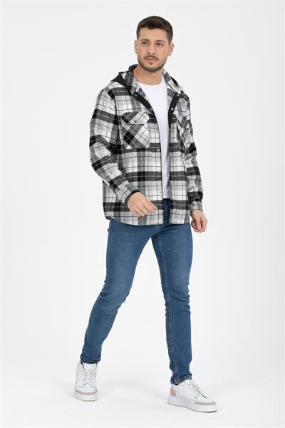 Sabit Kapşonlu Oduncu Gömlek