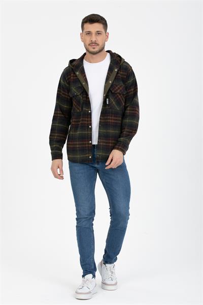 Sabit Kapşonlu Oduncu Gömlek