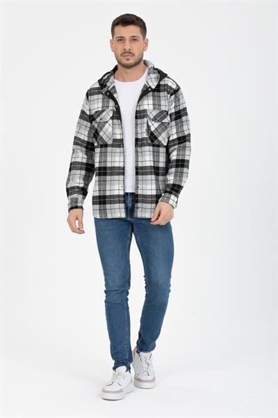 Sabit Kapşonlu Oduncu Gömlek