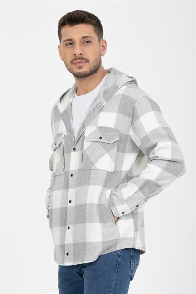 Sabit Kapşonlu Oduncu Gömlek