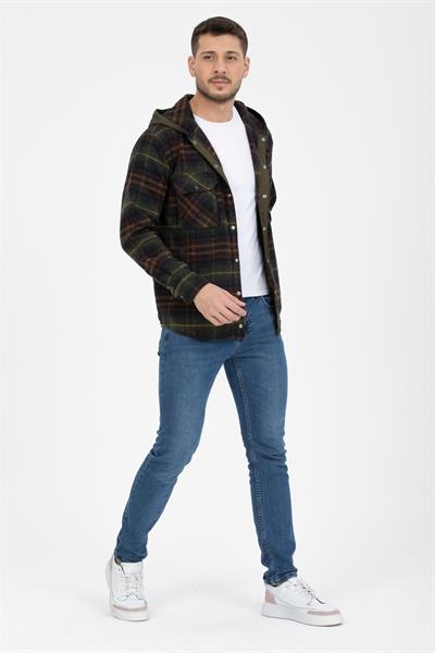 Sabit Kapşonlu Oduncu Gömlek