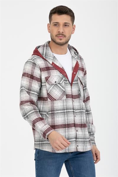 Sabit Kapşonlu Oduncu Gömlek