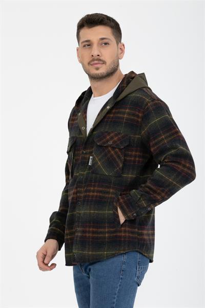 Sabit Kapşonlu Oduncu Gömlek