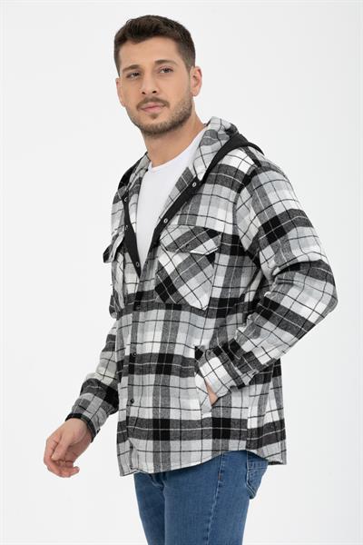 Sabit Kapşonlu Oduncu Gömlek