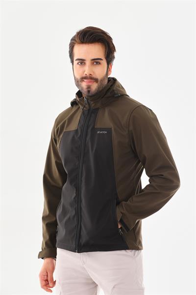 Su Geçirmez Garnili Kapşonlu Softshell Mont