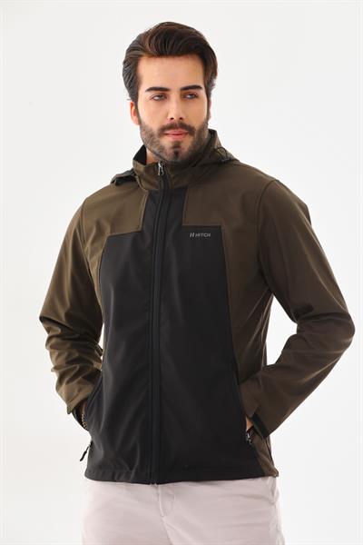 Su Geçirmez Garnili Kapşonlu Softshell Mont
