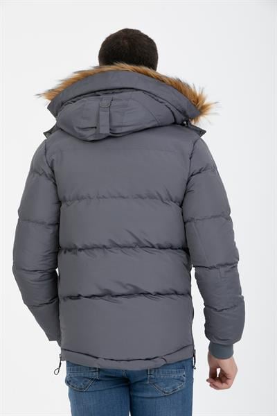 Tilki Kapşonlu Şişme Mont