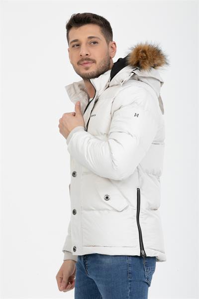 Tilki Kapşonlu Şişme Mont