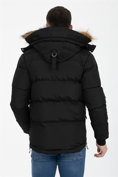 Tilki Kapşonlu Şişme Mont