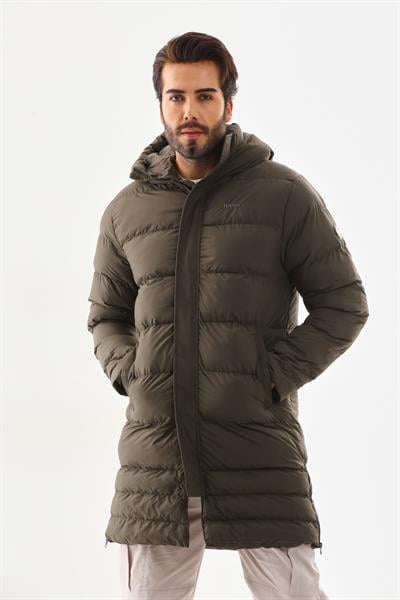 Unisex Şişme Uzun Kapşonlu Mont