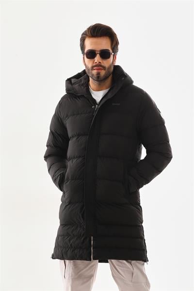 Unisex Şişme Uzun Kapşonlu Mont