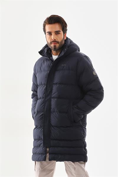 Unisex Şişme Uzun Kapşonlu Mont