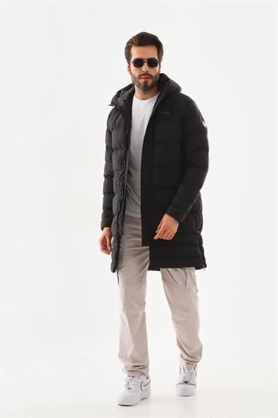 Unisex Şişme Uzun Kapşonlu Mont