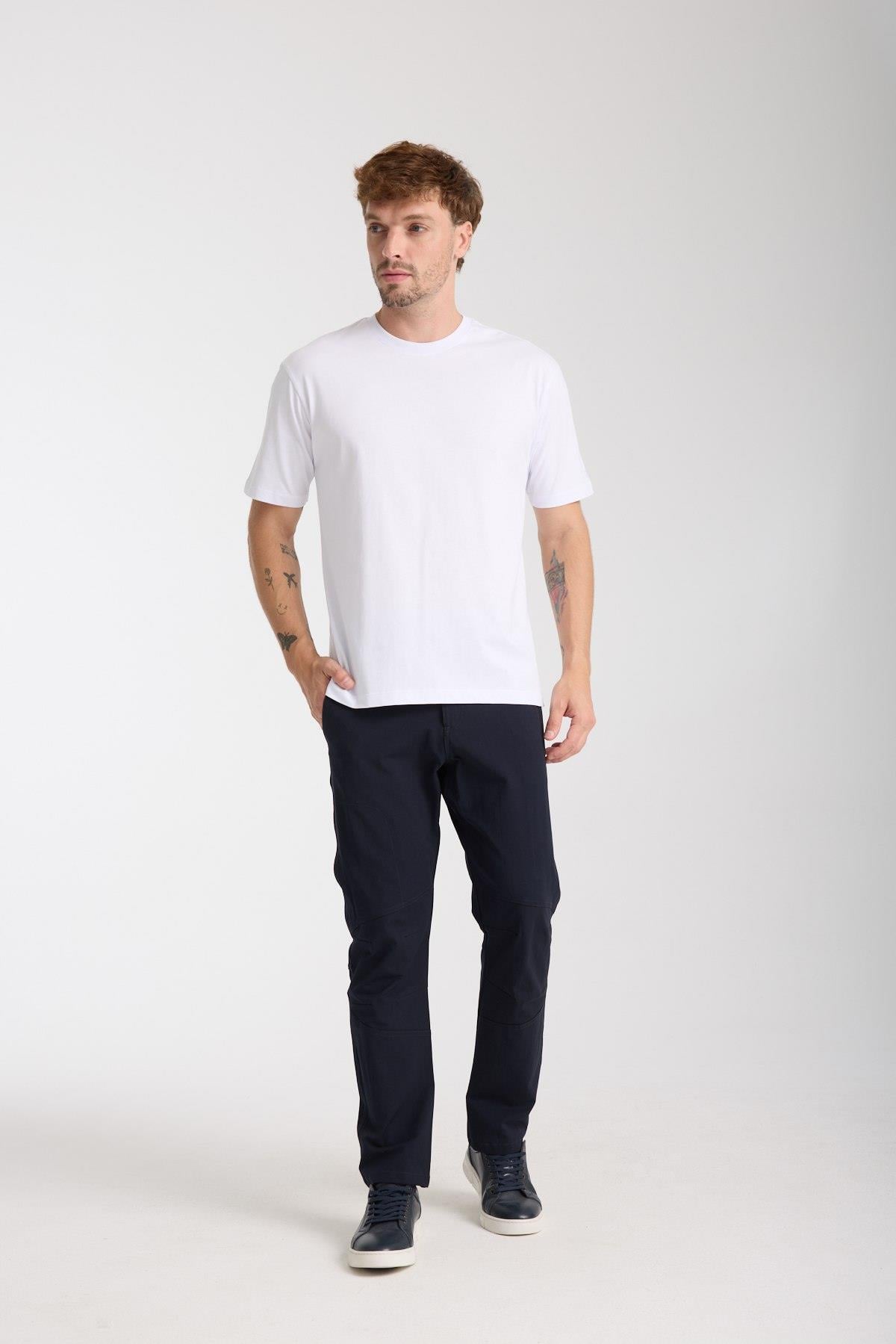 Erkek %100 Pamuk Relax Nakış Detaylı T-Shirt