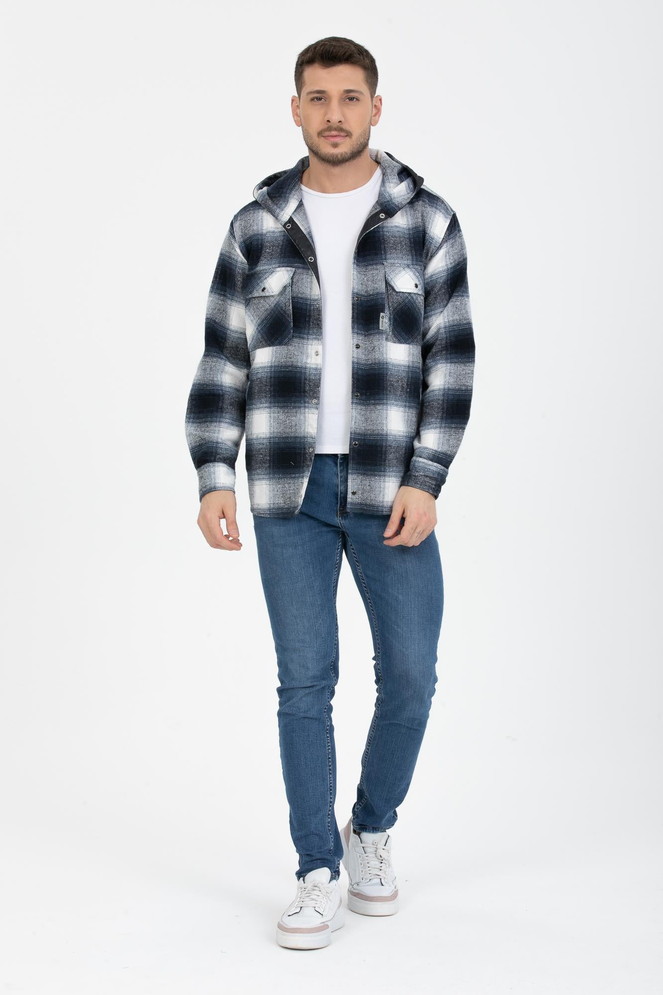 Sabit Kapşonlu Oduncu Gömlek