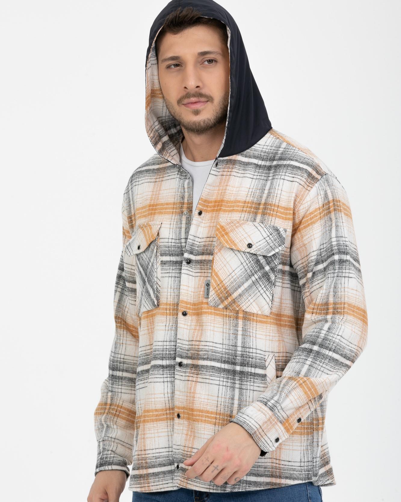 Sabit Kapşonlu Oduncu Gömlek