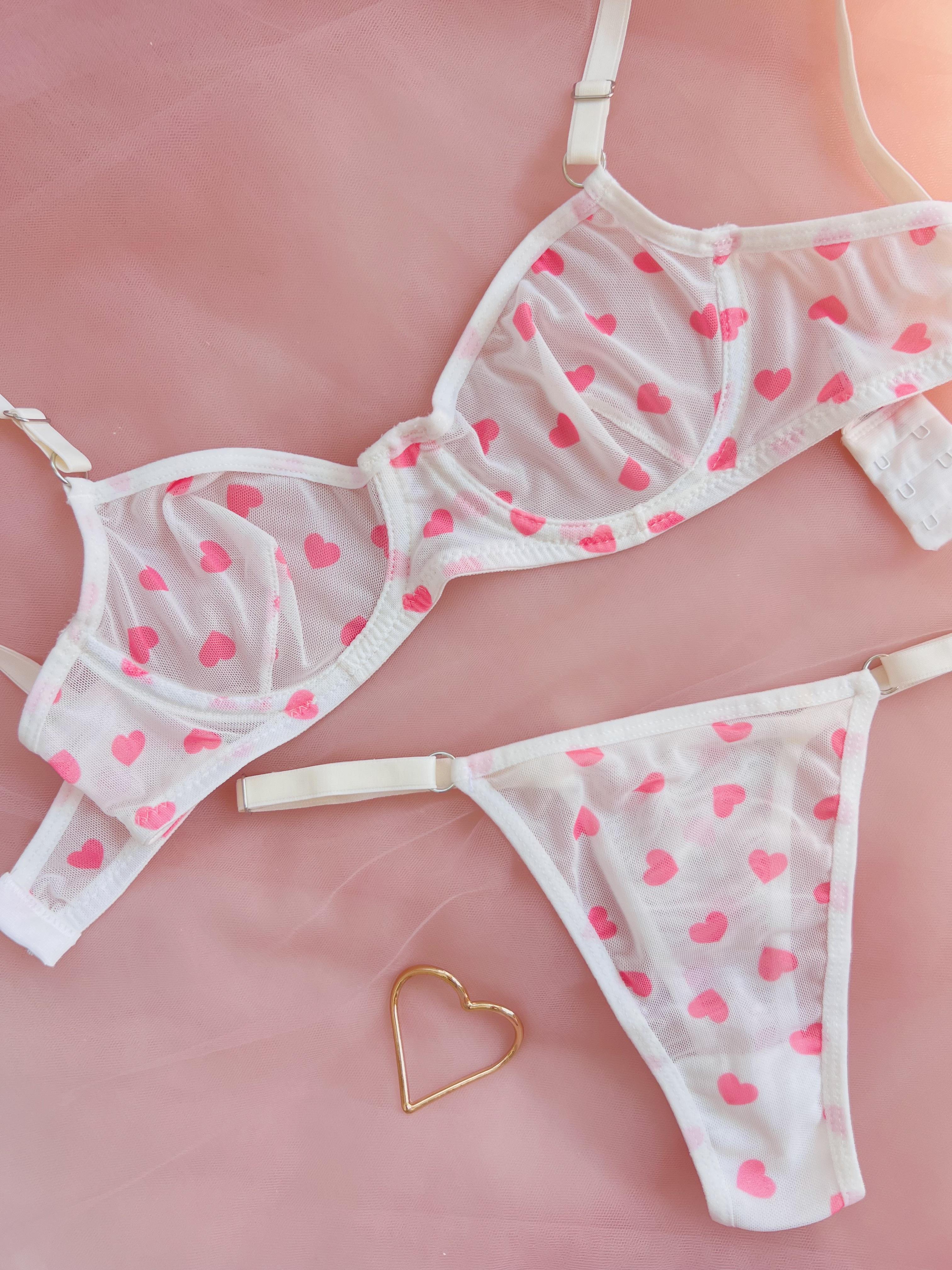 Lovely Kalpli Kapsız Balenli ç Çamaşırı Takımı Ekru Pembe