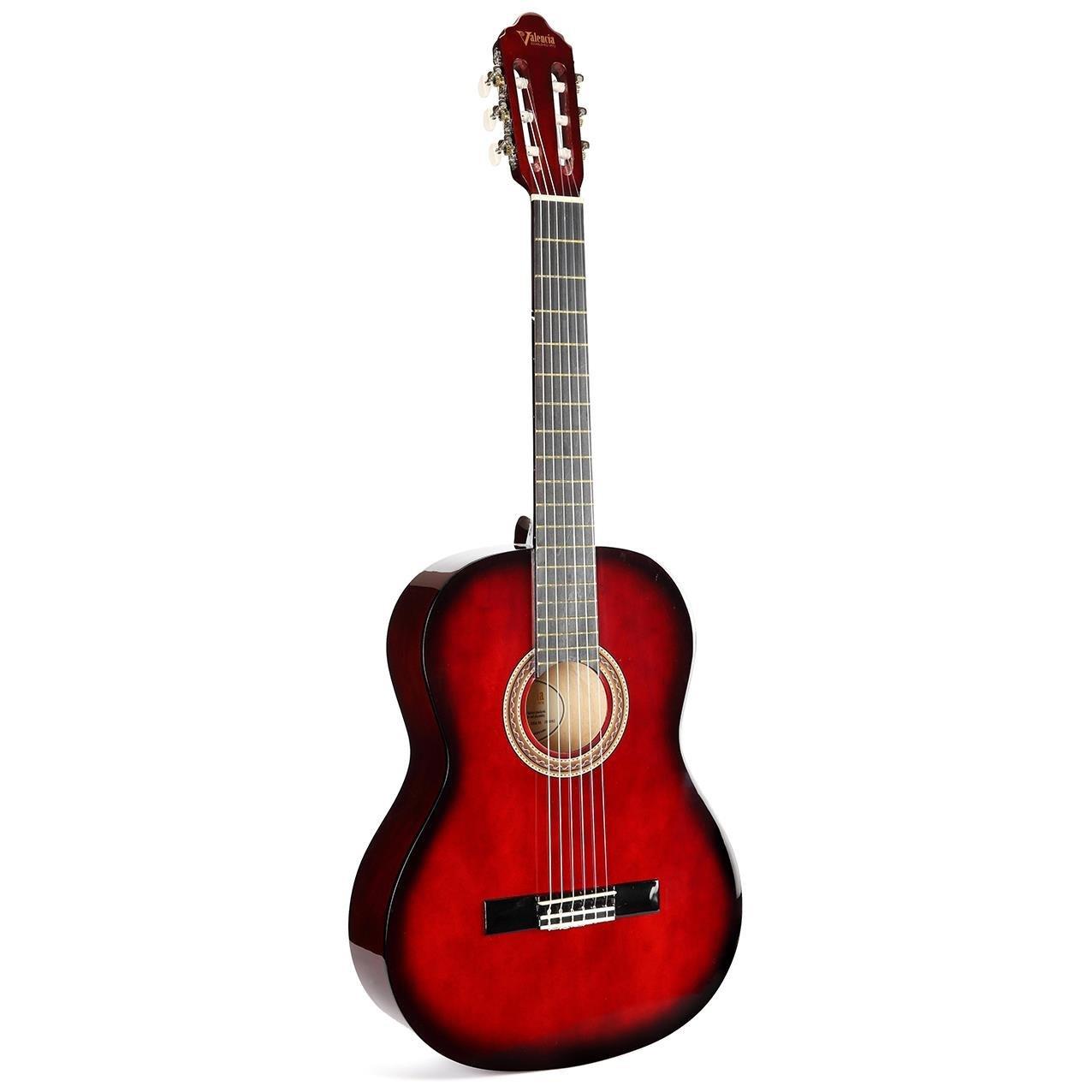 VALENCIA VC104TRDS KLASİK GİTAR, 4/4, KIRMIZI SUNBURST, SAP ÇELİKLİ