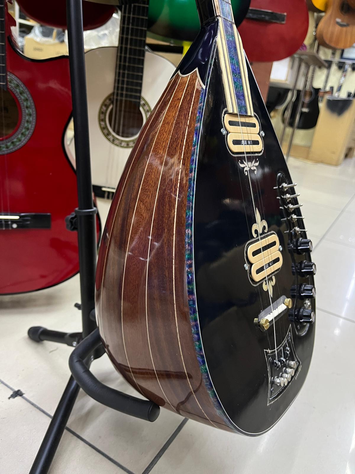 LESLİLİ ELEKTRO BAĞLAMA, SEDEF İŞLEMELİ KLAVYE KOD8596