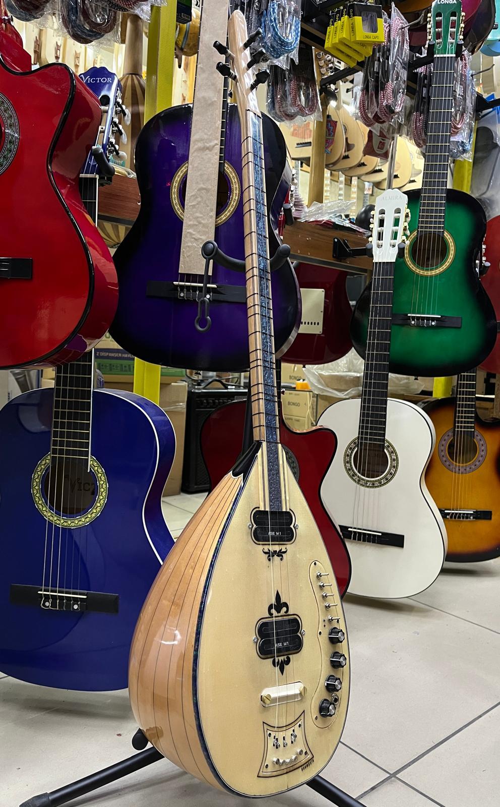 LESLİLİ ELEKTRO BAĞLAMA, SEDEF İŞLEMELİ KLAVYE KOD7965