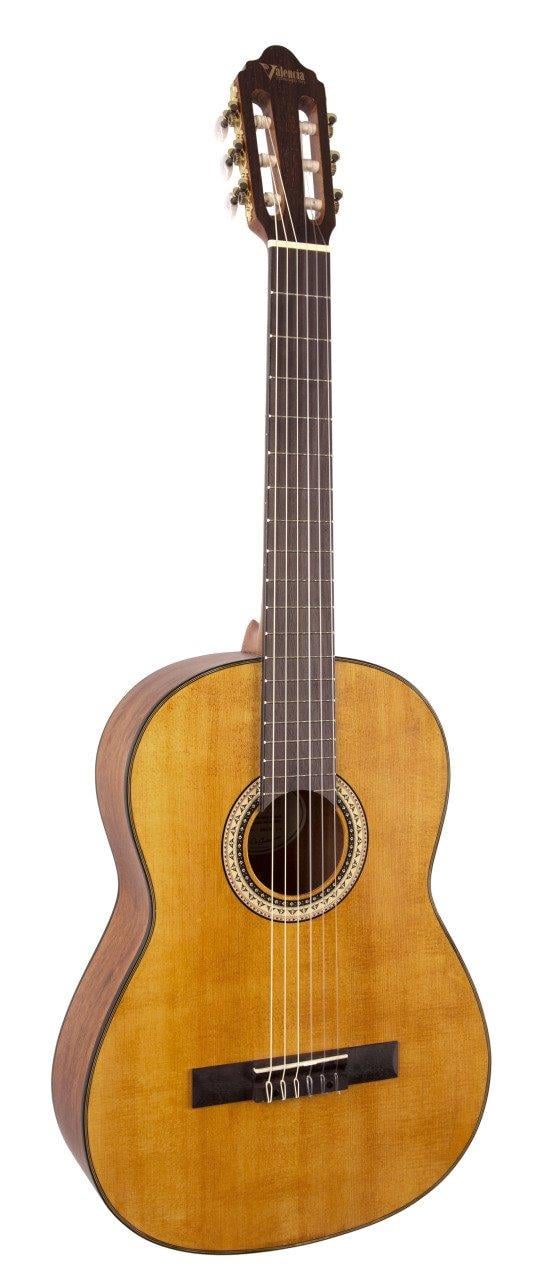 Valencia VC404 Naturel Mat Masif Klasik Gitar Tam Boy 