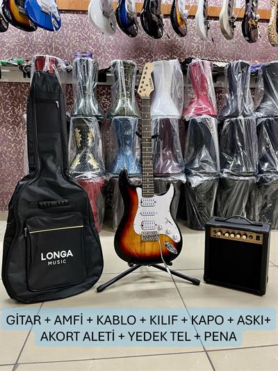 2 HUMBUCKER 1 SINGLE ELEKTRO GİTAR SETİ 15 WATT AMFİ KILIF DAHİL