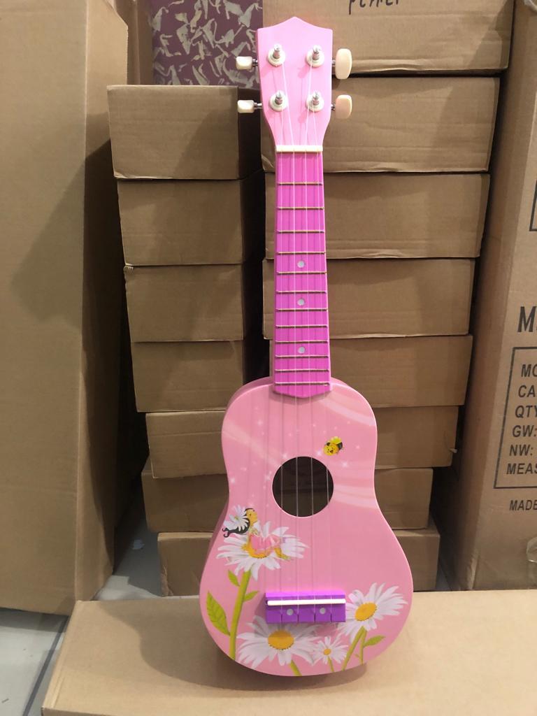 SOPRANO PEMBE RENK PAPATYA DESENLİ UKULELE
