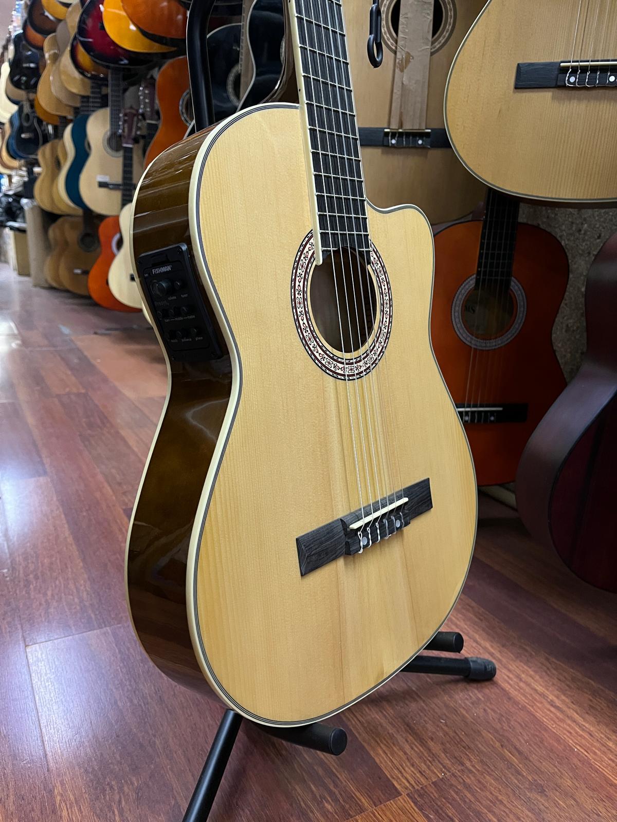 Clariss CCG-100TCNTEQ Kesik Kasa Elektro Klasik Gitar